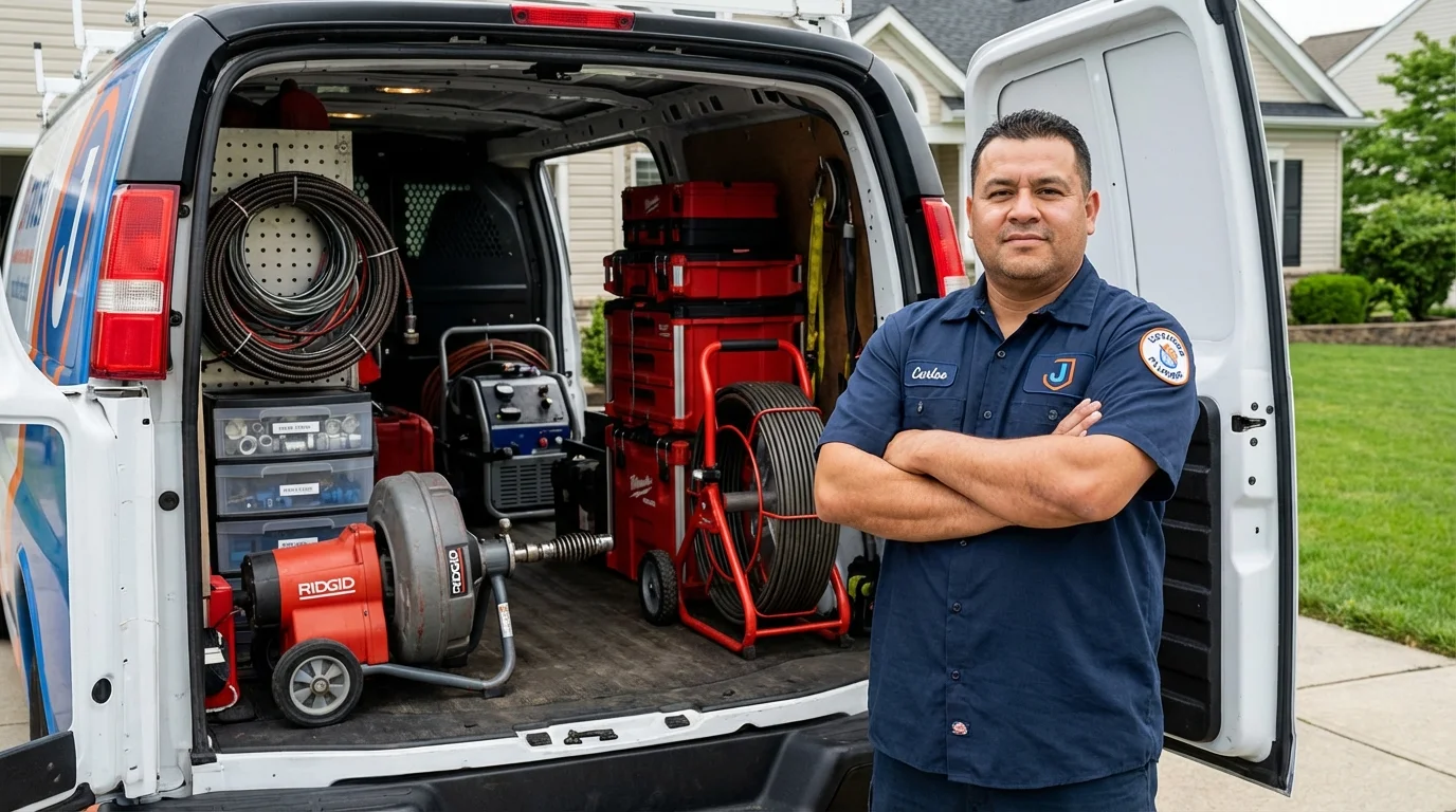 Professional drain cleaning equipment and Johns Plumbing LLC plumber in Holdenville
