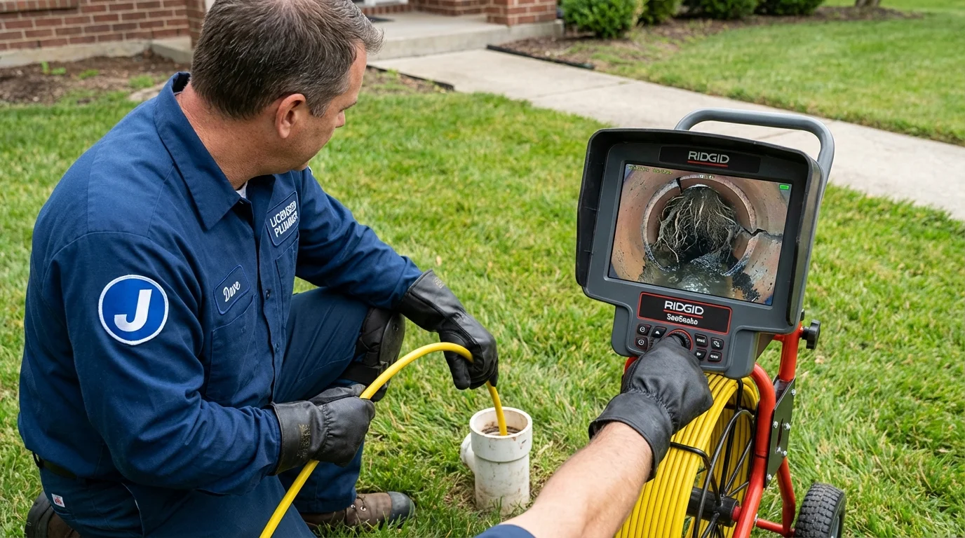 Sewer camera inspection being performed by Johns Plumbing LLC in Holdenville